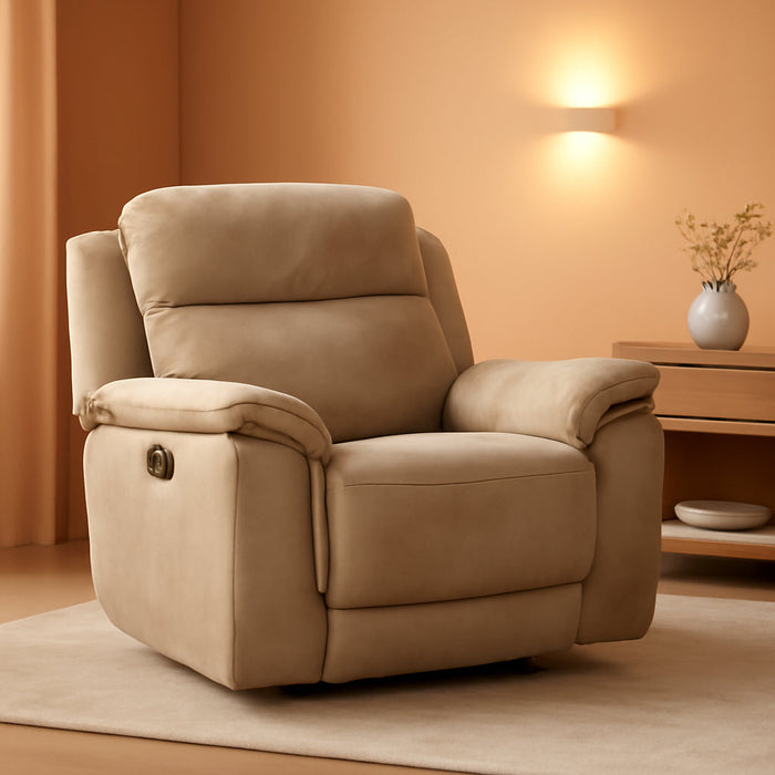 Next-Gen Durapella Power Recliner with Adjustable Headrest, Beige