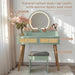 Mint Bohochic Rattan Vanity Desk Illuminated Mirror