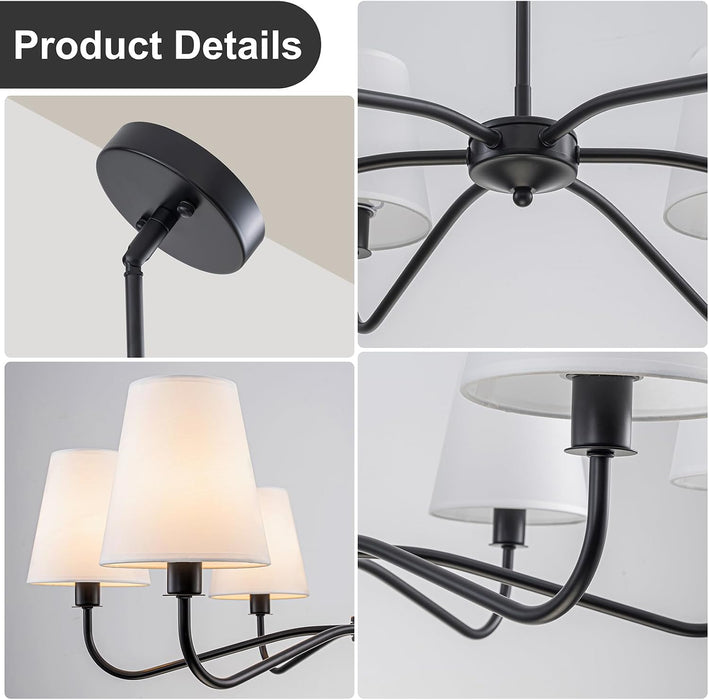 Black Farmhouse Chandeliers 36-Inch Dining Room Lighting
