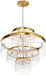 Modern Style Crystal Chandeliers & Lightsround Hanging Classic, Pendant Ceiling Chandelier Lighting Fixture 4-Tier for Dining Room Living Room(Gold Orange,20 Inch)
