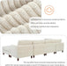 Large Sectional Sofa Couch with Ottoman for Living Room, L Shaped Corduroy Fabric Sofa Couch, 98" L Modular Corner Sectional Sofa for Spacious Space Office, Beige