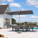 Patio Market Umbrella 6' X 10' Business Semi Auto Lift, Gray