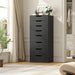 44.5" Tall Black Dresser, 8 Drawer Dresser with Groove Handles