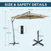 10FT Offset Patio Umbrella, Cantilever Hanging Umbrella with Infinite Tilt, Fade-Resistant Water-Repellent Canopy & Cross Base for Yard, Garden & Deck