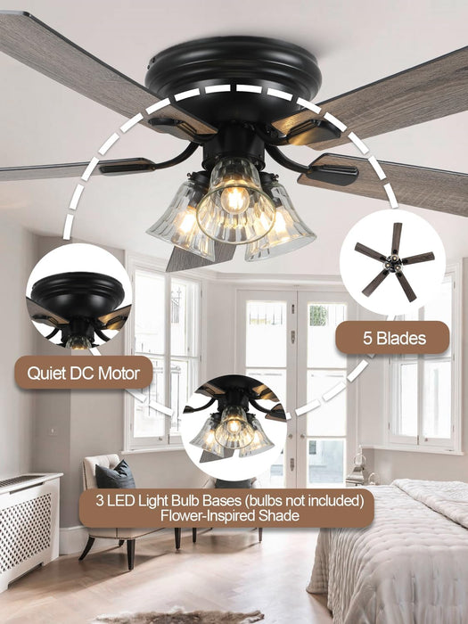 52 Inch Vintage Farmhouse Reversible Ceiling Fan