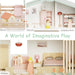 Wooden Dollhouse Playset With Eight Rooms Accessories