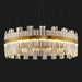 Gold Modern Crystal Led Chandelier,Round Drum Chandelier over Table | 23.6" Dimmable Led Golden Luxury Chandelier,K9 Crystals Height Adjustable Chandelier for Dining Room Living Room Bedroom