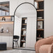 76.4"X37" Arch Full Length Mirror, Large Floor Full Body Tempered Mirror with Aluminum Alloy Frame for Living Room, Bedroom, Gym, Stand or Leaning Wall-Mounted, Black