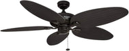 Ceiling Fans Duval 52 Inch Ceiling Fan, Quick 2 Hang Indoor/Outdoor Ceiling Fan with Pull Chain, Tri-Mount 5 Blade Tropical Design, ETL Damp Rated, Bronze (50201-01)