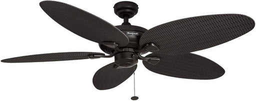 Ceiling Fans Duval 52 Inch Ceiling Fan, Quick 2 Hang Indoor/Outdoor Ceiling Fan with Pull Chain, Tri-Mount 5 Blade Tropical Design, ETL Damp Rated, Bronze (50201-01)