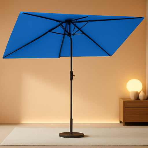 6.5'X10' Rectangular Patio Outdoor Umbrella,Large Coverage with Push-Button Tilt & UV Protection,Sturdy Ribs for Deck,Lawn,Pool,Backyard