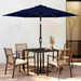 7.5FT Patio Umbrella Table Market Umbrella with 6 Sturdy Ribs, Button Tilt/Crank Heavy-Duty round Outdoor Umbrellas for Garden, Deck, Backyard,And Pool, Navy