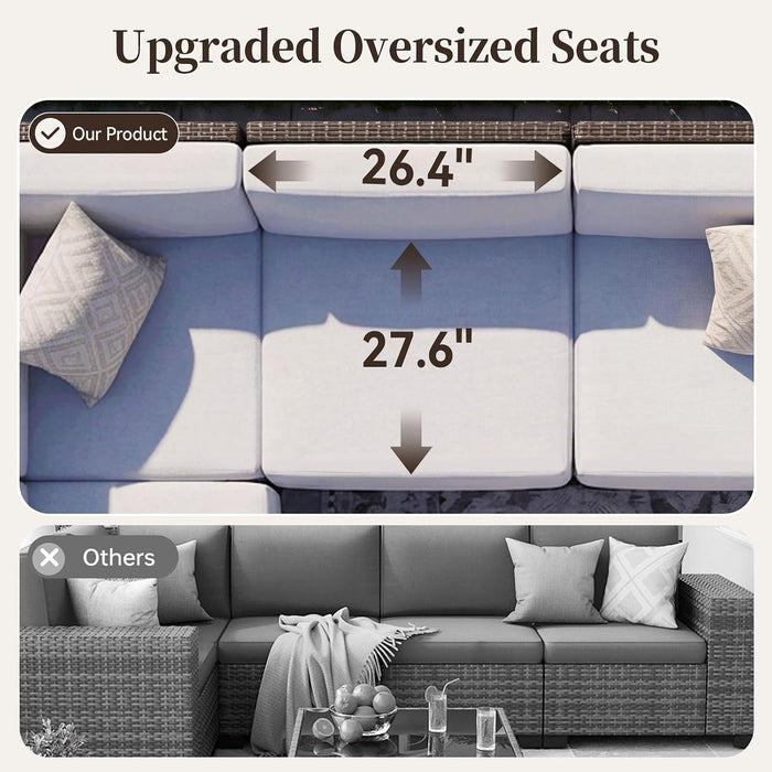 Patio Furniture Set with 10'' Ultra-Thick Cushions