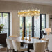 Modern Crystal Chandelier, 16-Lights 2 Tiers Dining Room Chandelier over Table, 36'' K9 Crystal Gold Rectangular Chandeliers for Kitchen Island Adjustable Long Chandeliers for Living Room