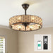 24" Caged Ceiling Fan with Lights, 2 Ways Control(App&Remote Control), Light Kit Included(8 Bulbs), Modern Farmhouse