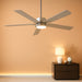 F619L-BN Stout 54" Ceiling Fan with LED Light and Remote Control in Brushed Nickel Finish