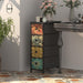 Skinny Slim Dresser with Fabric Drawers Thin Boho Mandala Flower Chest of Drawers Narrow Storage Tower for Small Spaces Gaps Bedroom Beautiful Nightstand Living Room Table