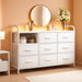 White Dresser With Customizable LED Lighting Outlet