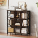 9Cube Farmhouse Bookcase Dark Walnut Wood Storage