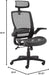 Ergonomic High-Back Desk Chair, Comfortable Flip-Up Armrests, Contoured Mesh Seat, Swivel, Black, 25.5"D X 26.25"W X 49.25"H