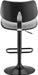 Leland Adjustable Grey Faux Leather and Black Finish Bar Stool