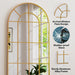 Arched Full Length Mirror 71"X30" Gold Windowpane Floor Mirror