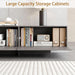 76.4'' Modern TV Stand for Living Room, Mid Century Modern TV Console，Entertainment Center with 3 Drawers, Large Storage Cabinet Table, Media Cabinet for Living Room, Bedroom, Grey