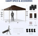 CROWN SHADES Gazebo 10X10 Pop up Canopy with Mosquito Netting, Screen Tent with 4 Ropes, 8 Stakes, 4 Sandbags and Wheeled Storage Bag, Canopy for Patio & Backyard Parties,Camping&Events -(Coffee)
