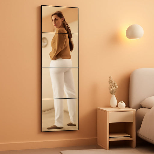 Shatterproof Kids Wall Mirror Tiles, 4Pcs 10"X10" Self Adhesive Acrylic Mirror, Unbreakable Plastic Mirrors for Toddler, Frameless Small Mirrors, Plexiglass Long Mirrior for Classroom,Children'S Room