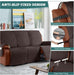 Waterproof Recliner Sofa Cover 1-Piece Couch Covers for Reclining Couches Reclining Sofa Cover Washable Furniture Protector with Elastic Straps Pocket for Kids, Pets (Chocolate, 3 Seater)