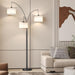 3 Lights Floor Lamp for Living Room, 78" Tall Standing Lamp with Hanging Drum Shade, Modern Arc Floor Lamps with Heavy Base, Mid Century Arched Tree Floor Lamp for Bedroom, Office, Corner