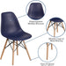 Elon Series Navy Plastic Chair with Wooden Legs for Versatile Kitchen, Dining Room, Living Room, Library or Desk Use