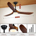 Farmhouse Outdoor Ceiling Fan With Solid Wood Blades