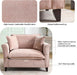 Oversized Chenille Accent Chair Pale Pink Cushions
