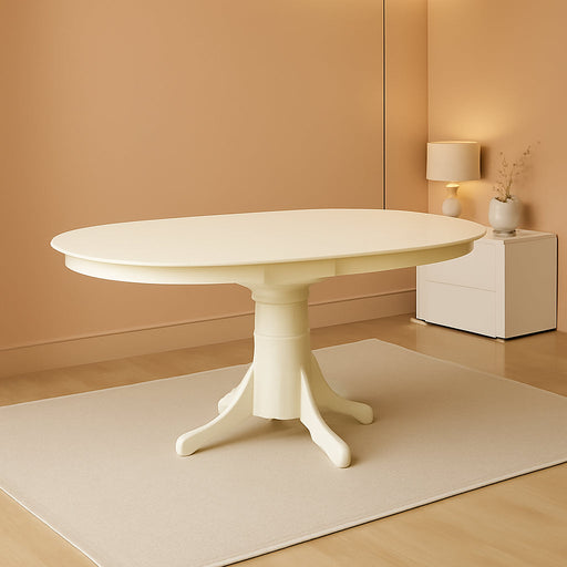 Linen White round Dining Room Table