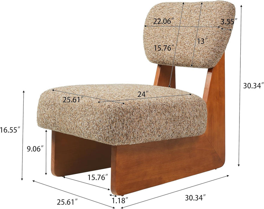 Low Profile Walnut Fabric Accent Chairs Collection