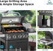 4 Burners Propane Gas Grill and Griddle Combo with Side Burner, 2 in 1 Griddle Grill and Porcelain-Enameled Cast Iron Grates, 46,700 BTU Outdoor Cooking Barbecue Grill, Black