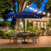 6.5X10Ft Rectangular Patio Umbrella Solar Powered Outdoor Table Market Umbrella with LED Lights & Push Button Tilt & Easy Crank for Garden/Lawn/Beach/Pool/Deck Navy Blue