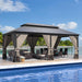 12x20 Ft Hardtop Gazebo With Double Roof NettingCurtains
