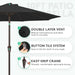 10 Ft Outdoor Patio Umbrella W/Tilt and Crank, Black