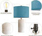 23" Set of 2 Nautical Ceramic Nightstand Table Lamps, Blue