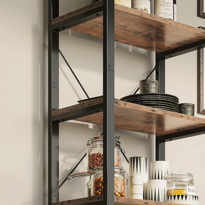 Six Tier Ladder Bookshelf Industrial Style Display