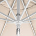 12-Year-Non-Fading, 9Ft Premium Sunbrella Patio Umbrella, Hand-Crank, Button-Tilt, White Frame, Beige Fabric