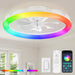 RGB Low Profile Ceiling Fans with Lights and Remote, 20 Inch Dimmable Modern Ceiling Fan(3000K-6000K), 6 Speed, Reversible, APP & Remote Control, Flush Mount Fan Light, White RGB Ceiling Fans