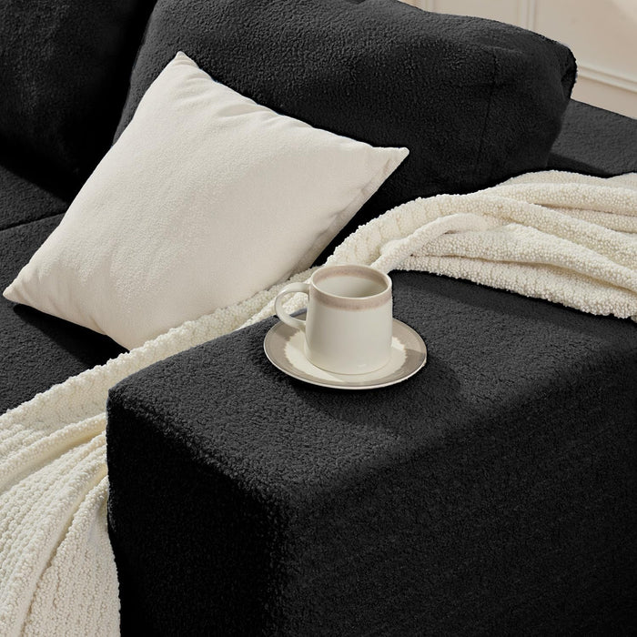 106 Inch Modular Sectional Sofa Black Contemporary