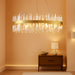Modern Crystal Chandelier, 16-Lights 2 Tiers Dining Room Chandelier over Table, 36'' K9 Crystal Gold Rectangular Chandeliers for Kitchen Island Adjustable Long Chandeliers for Living Room