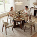 ContemporarySolidWood 47InchRoundDiningTable ForSix