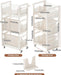 UMDONX Heavy-Duty Double-Sided Book Cart with Silent Wheels and 3 Magnetic Book Shelves, Rolling Book Shelf, Library Book Cart, Suitable for Home, Office, or School （White）