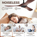52 Inch Ceiling Fan without Lights, Walnut Finish | Outdoor Ceiling Fan with Remote, 6-Speed Adjustable Reversible DC Motor for Patio & Living Room