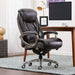 Lautner Executive Home Office Desk Chair, Ergonomic High-Back with Adjustable Lumbar & Body Pillows, Smartlayers and Comfortcoils Technology, Mesh and Bonded Leather, Black/ Gray